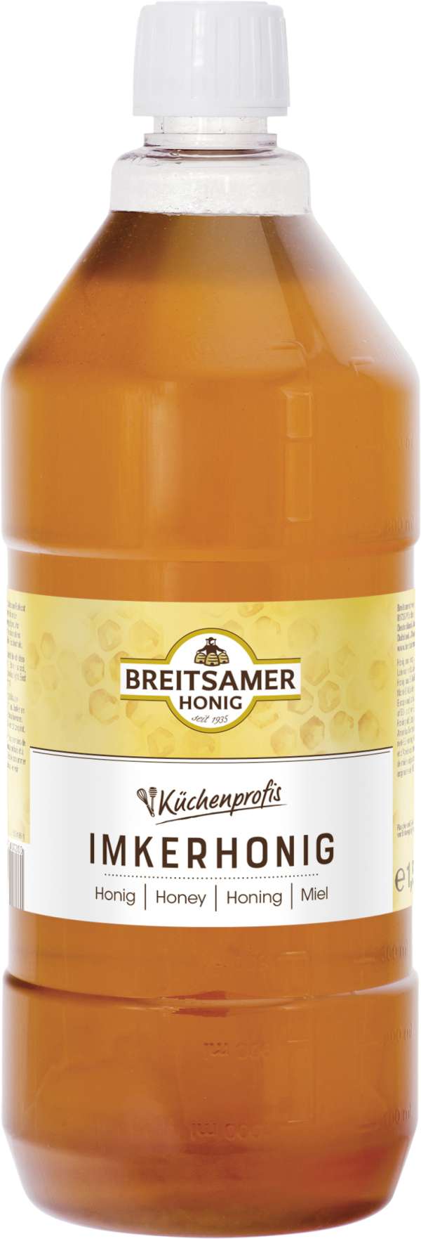 Breitsamer Blütenhonig Imkerhonig 1,5kg Flasche