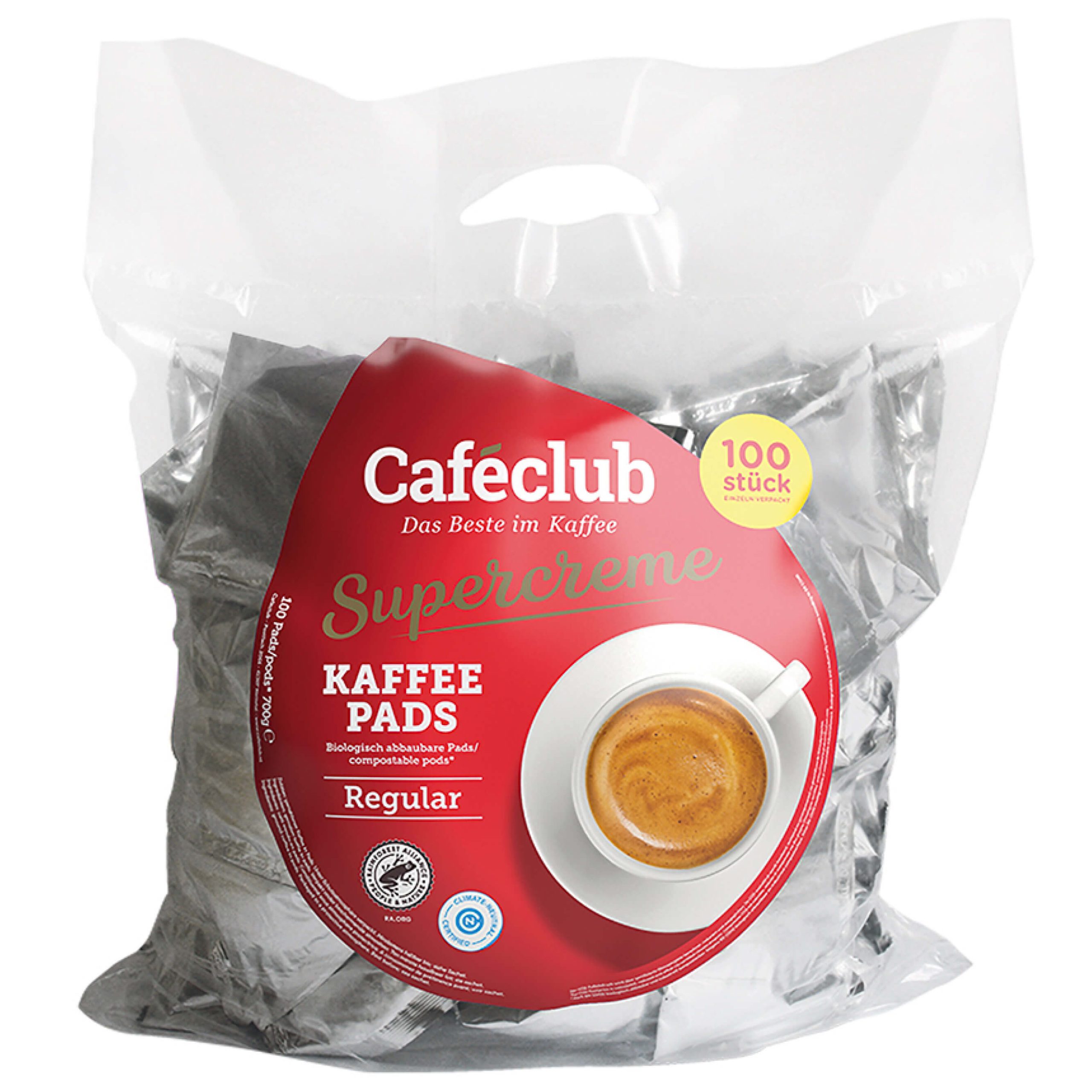 Cafeclub Kaffee Pads Regular 100x7g