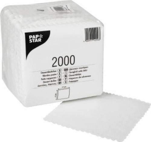 Dessertdeckchen 2000 Stück,17 cm x 17 cm weiss