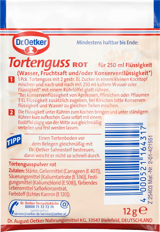 Dr. Oetker Tortenguss rot 3er Pack 36g
