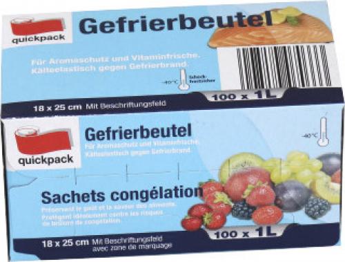 Gefrierbeutel 1 Liter, 100 Stück