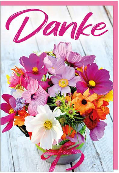 Grußkarte Danke - Blumen