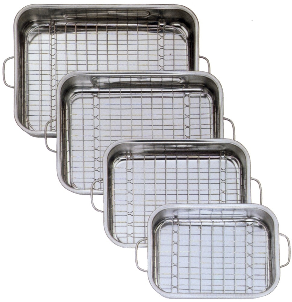 GSW Auflaufform mit Grilleinsatz 40x28cm 7,2l Edelstahl Bratform - 809405