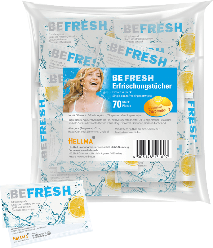 HELLMA Erfrischungstücher BE FRESH 70 Stück