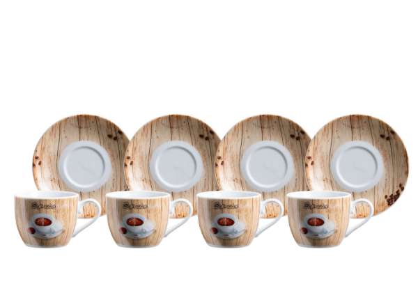Mäser Espresso-Set 4-er Packung mit Untertasse