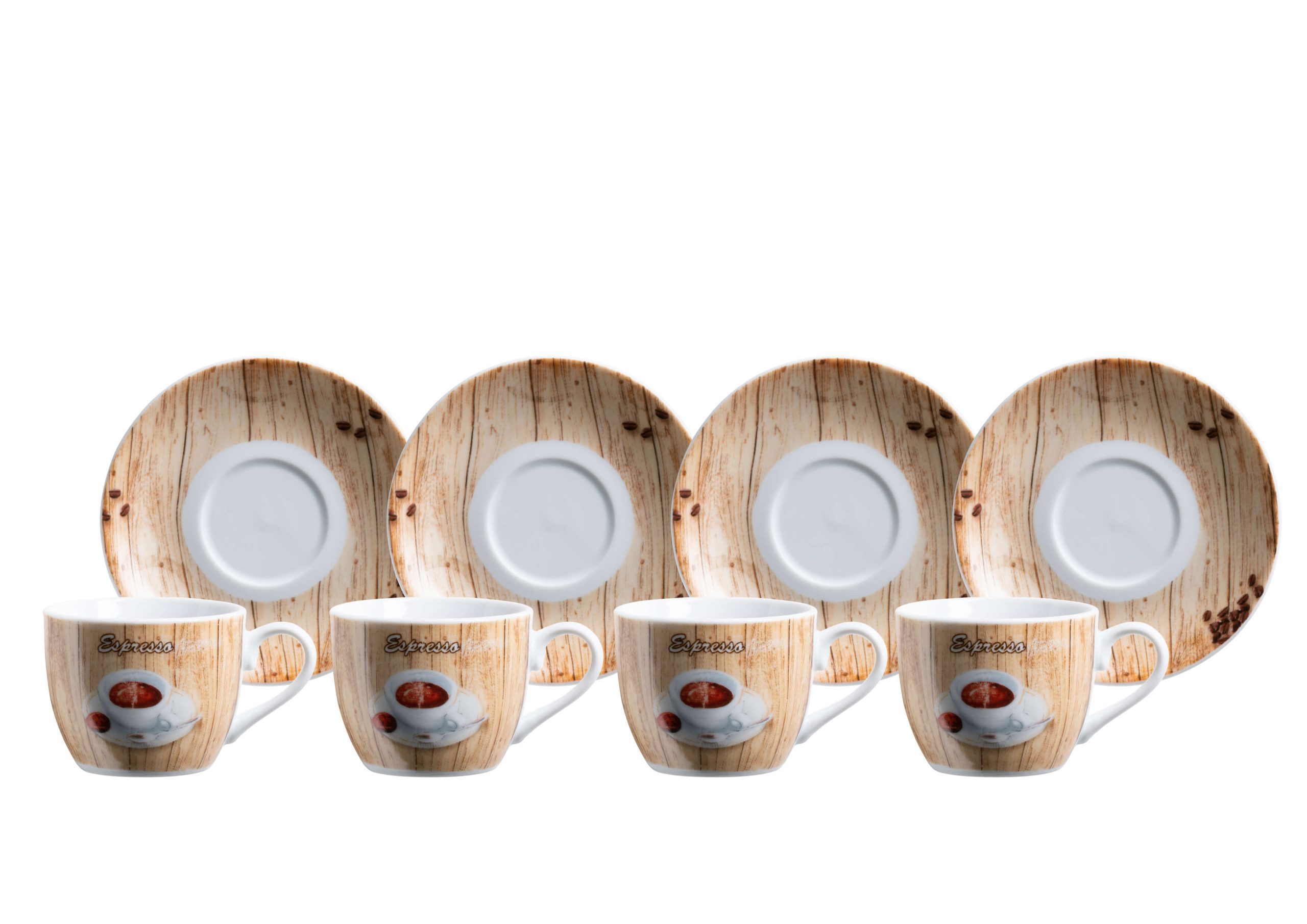 Mäser Espresso-Set 4-er Packung mit Untertasse