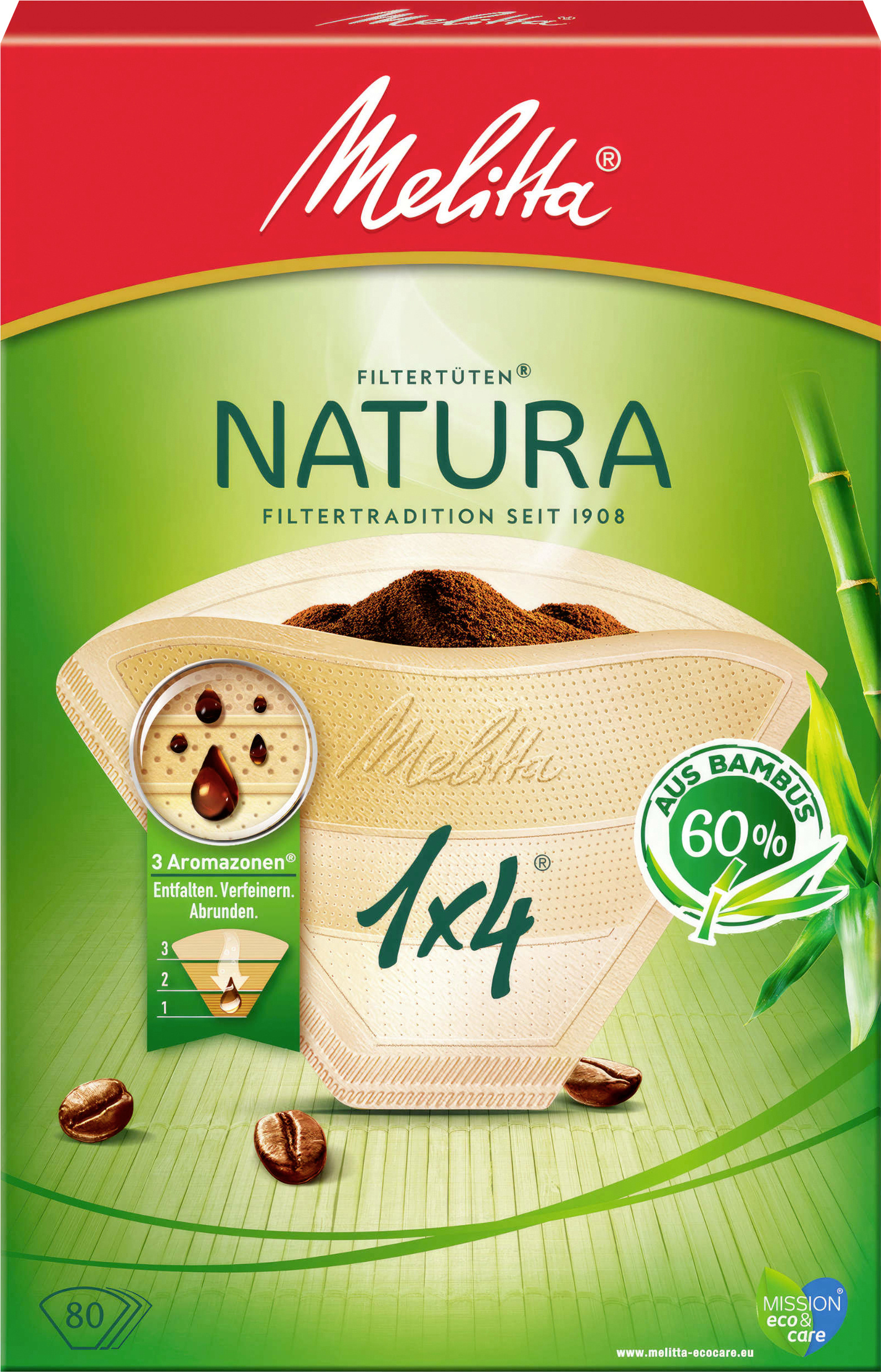Melitta Filtertüten 1x4 Natura 80 Stück