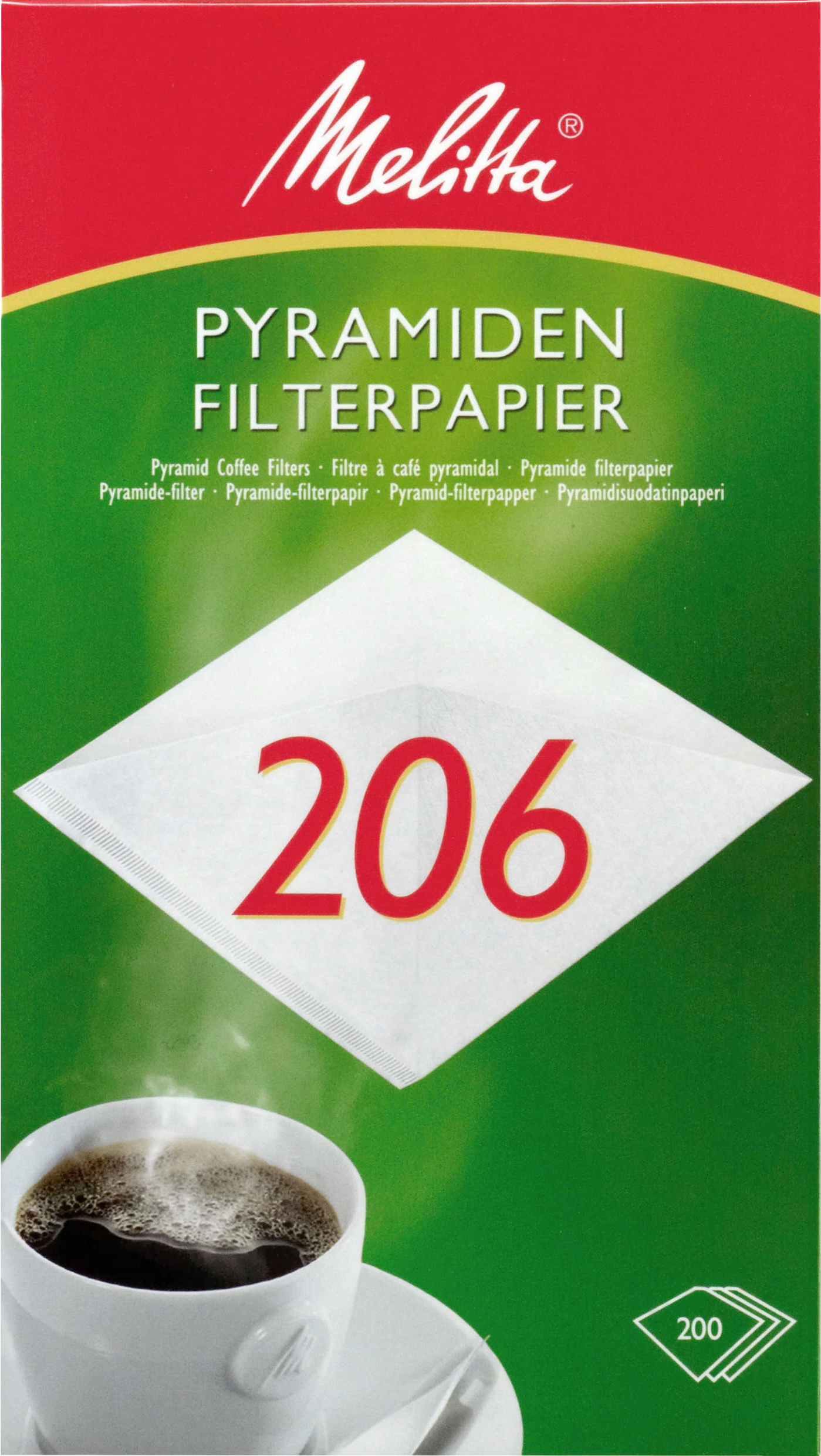 Melitta Pyramiden Filterpapier PA SF 206G 200 Stück