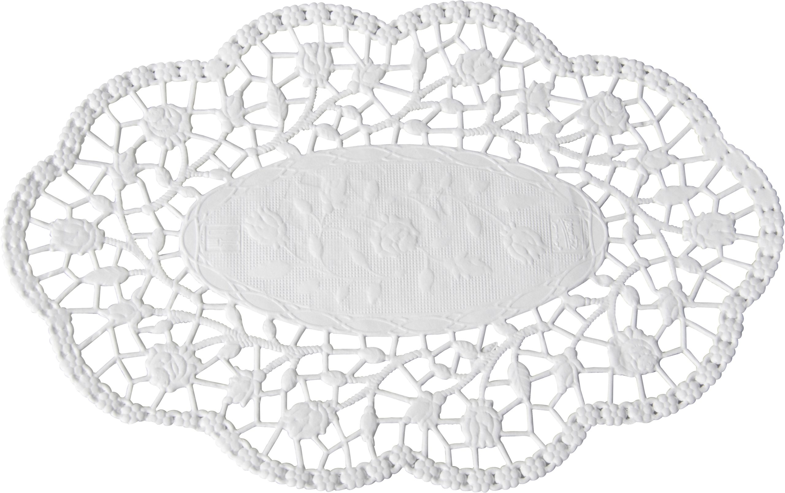 Mokkadeckchen 500 Stück, oval 24 cm x 17 cm weiss