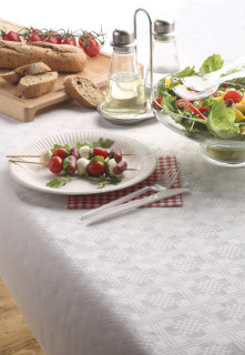 Papiertischtuch mit Damastprägung 50 m x 1 m weiß
