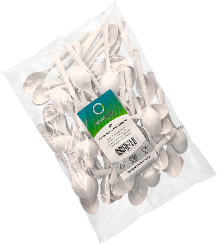 Papstar BIO-PP Mehrweg Kaffeelöffel 13 cm weiß 50 Stück