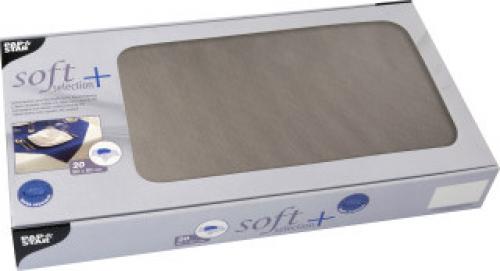 Papstar Mitteldecke Soft Sel. + 80 cm grau 20 Stk.