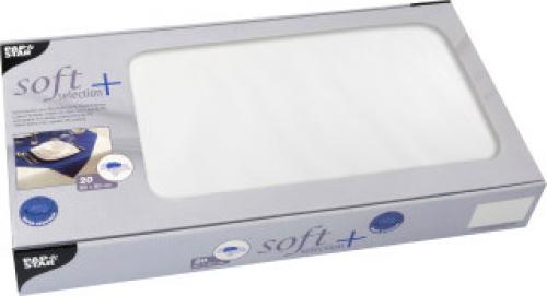 Papstar Mitteldecke Soft Selection + 80cm weiß 20 Stk.