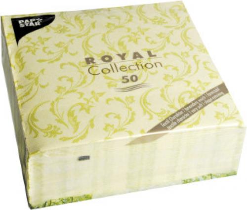 Papstar Servietten 40cm 1/4 Falz Royal Damascato limonengrün 50 Stk.