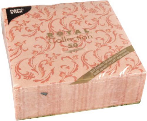 Papstar Servietten 40cm 1/4 Falz Royal Damascato nektarine 50 Stk.