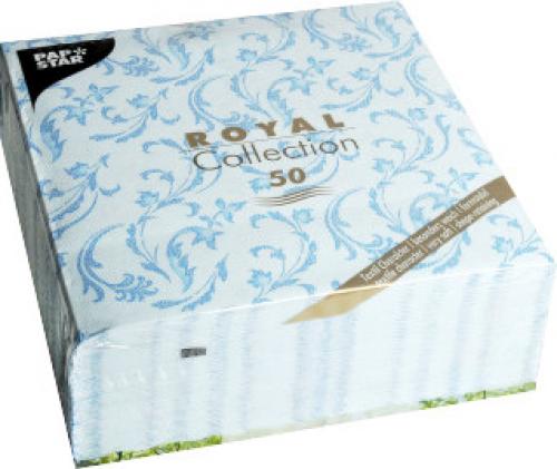 Papstar Servietten 40cm 1/4 Falz Royal Damascato türkis 50 Stk.