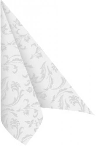 Papstar Servietten 40cm 1/4 Falz Royal Damascato weiß 50 Stk.