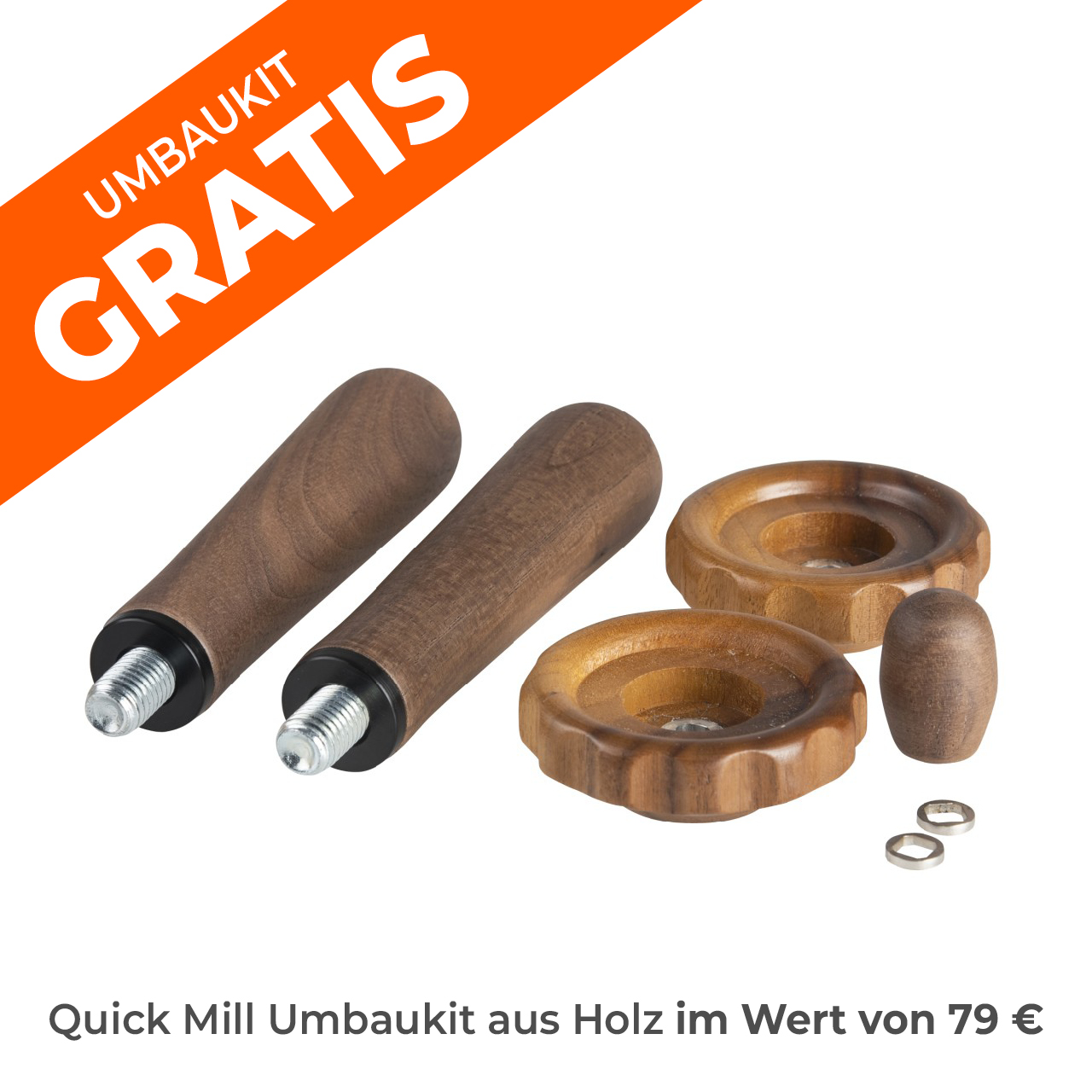 Quick Mill Espressomaschine Rubino Plus mit seitlichem Logo + GRATIS Umbaukit aus Holz für Rubino Plus