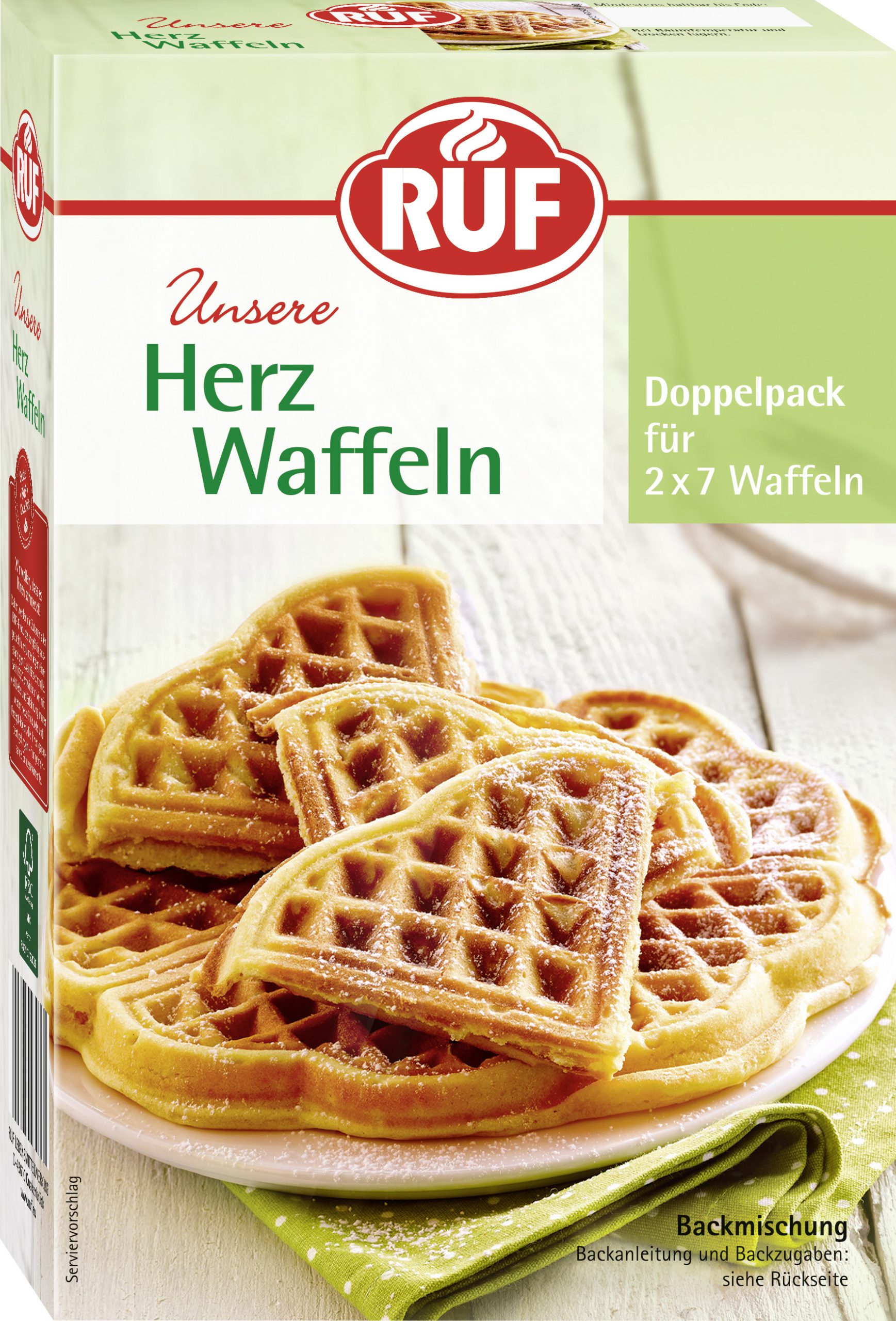 Ruf Herzwaffeln Backmischung 500g