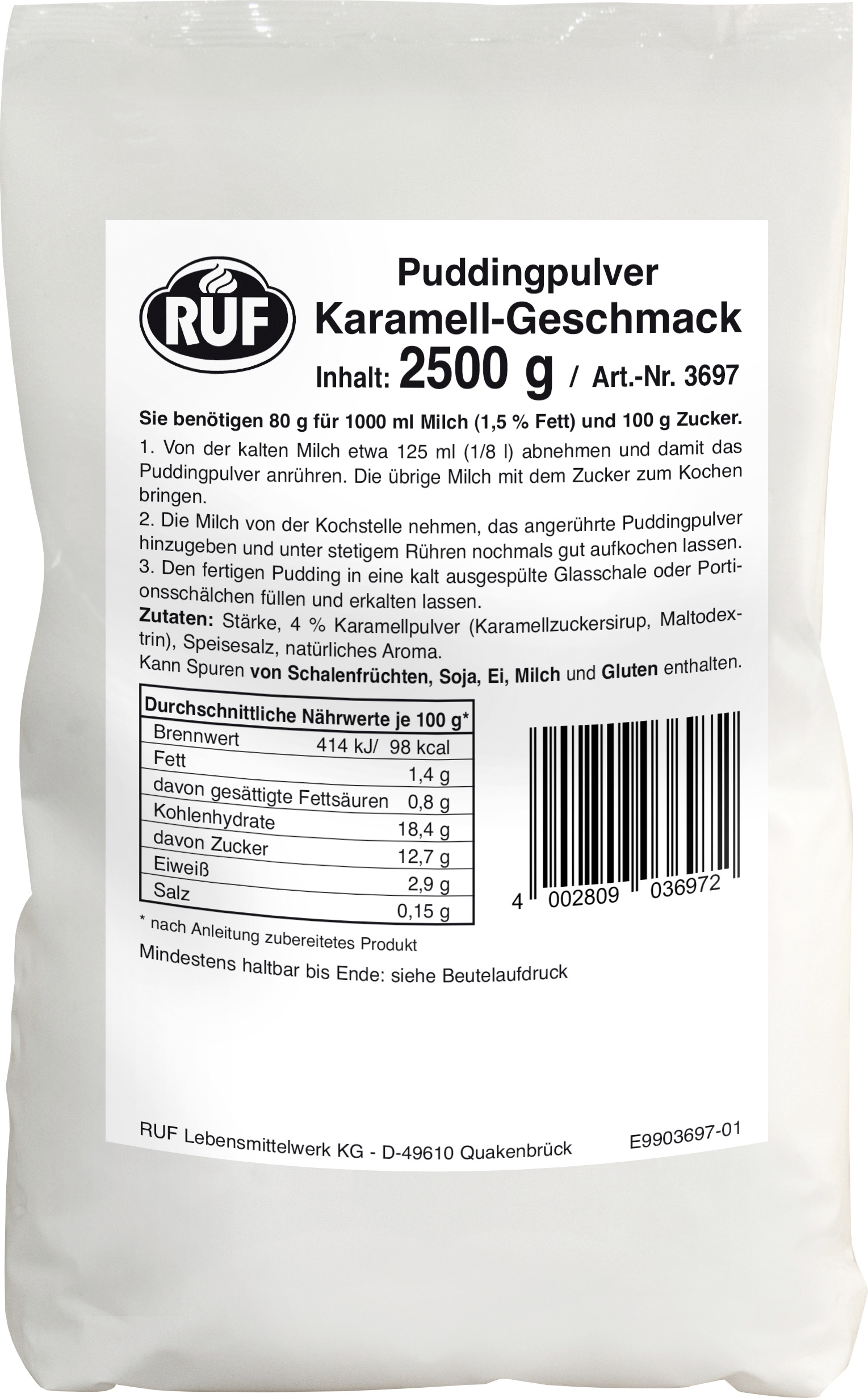 Ruf Puddingpulver Karamell Beutel 2,5kg