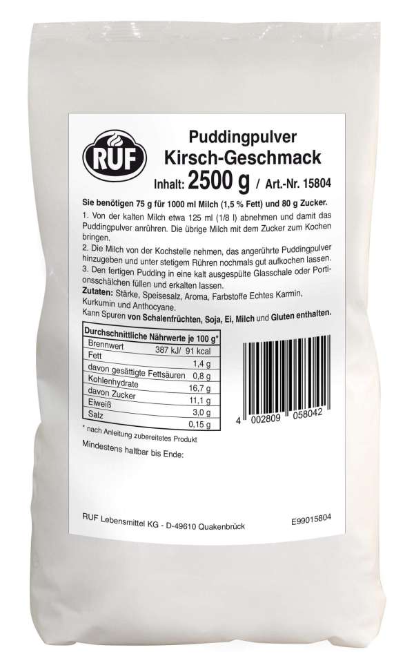 Ruf Puddingpulver Kirschgeschmack Beutel 2,5kg