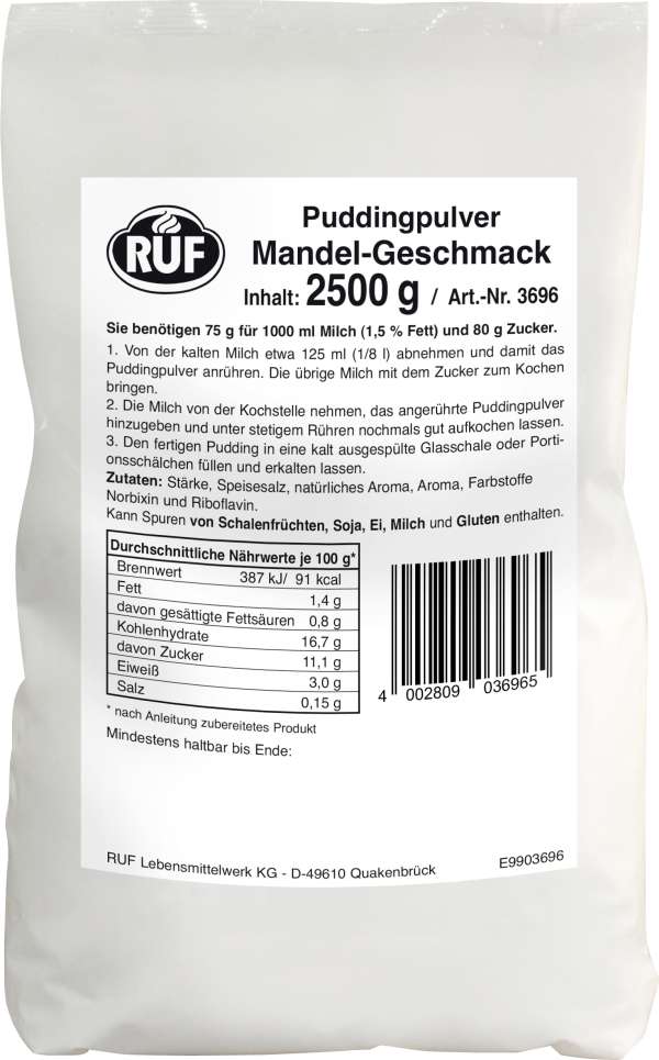 Ruf Puddingpulver Mandel Beutel 2,5kg