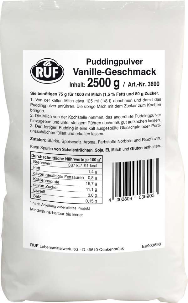 Ruf Puddingpulver Vanille 2,5kg