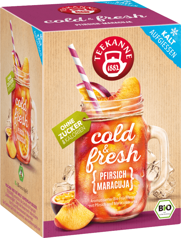 Teekanne BIO cold & fresh Pfirsich-Maracuja 15x3g