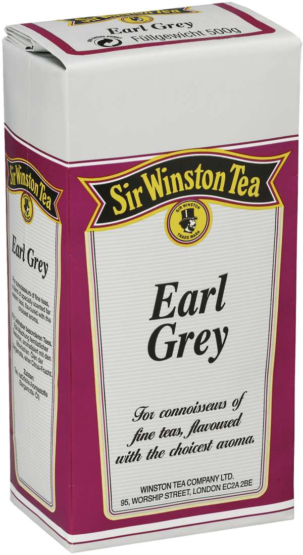 Teekanne Sir Winston Tea Earl Grey Schwarztee lose 500g