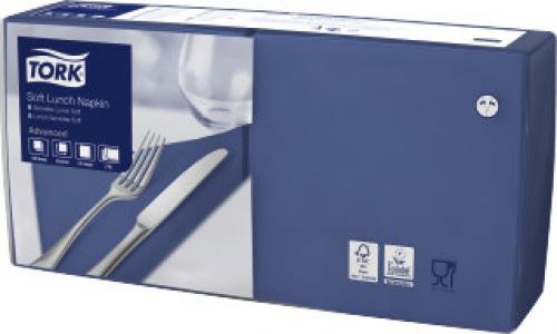 Tork Servietten 33cm 3-lagig 1/4 Falz dunkelblau 150 Stk.