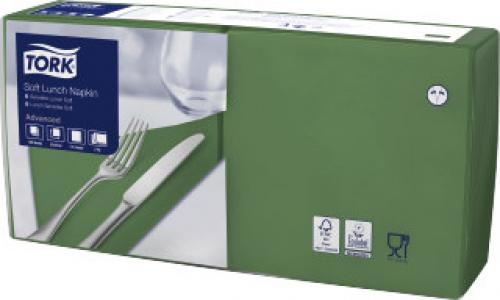 Tork Servietten 33cm 3-lagig 1/4 Falz dunkelgrün 150 Stk.