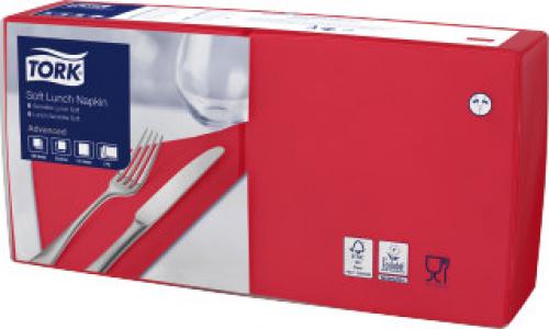 Tork Servietten 33cm 3-lagig 1/4 Falz rot 150 Stk.