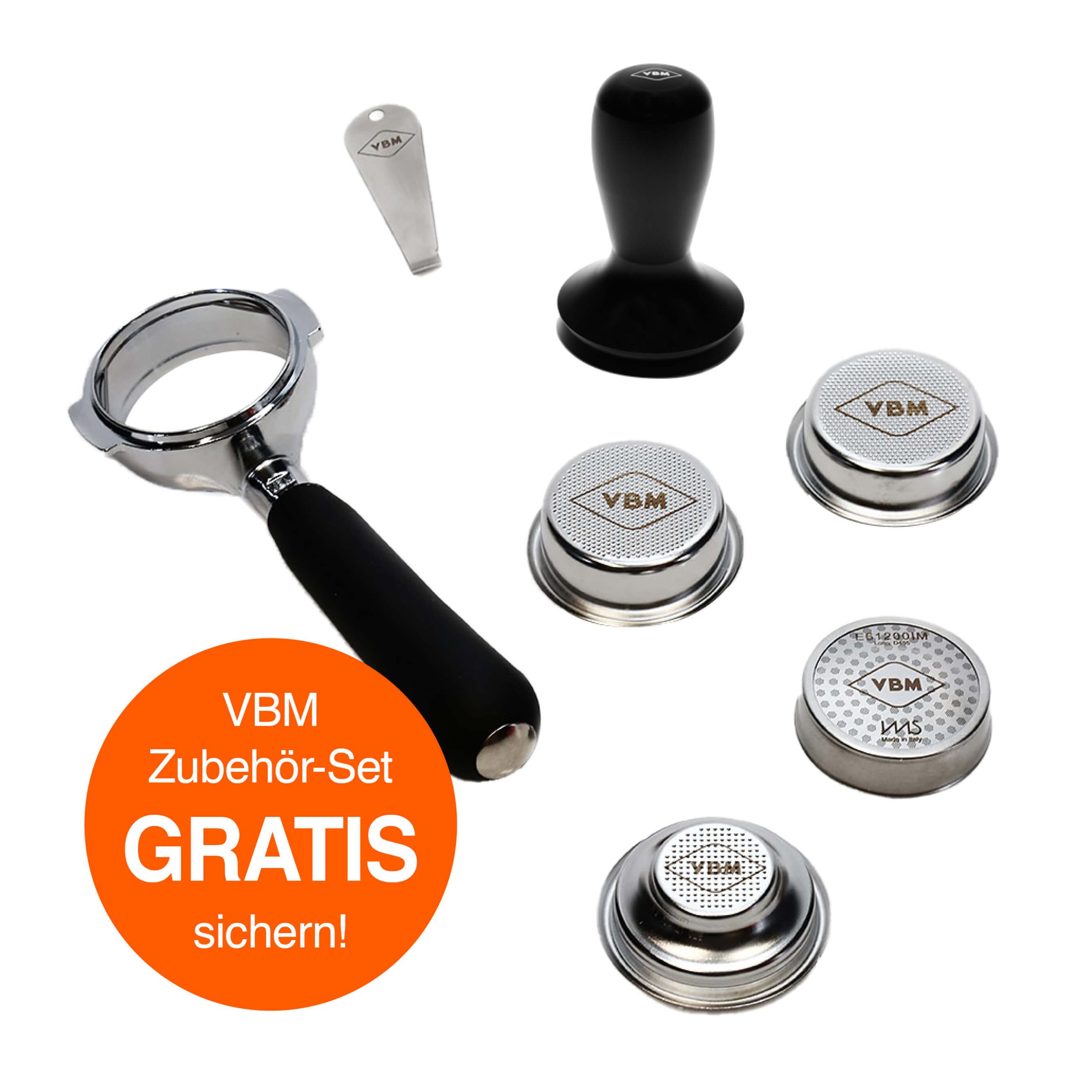 VBM Domobar in Edelstahl poliert + GRATIS Zubehör-Set
