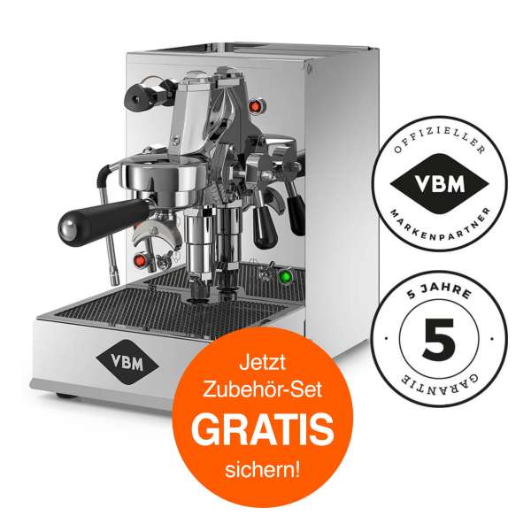 VBM Domobar in Edelstahl poliert + GRATIS Zubehör-Set