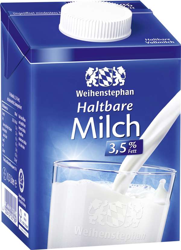 Weihenstephan Haltbare Milch 3,5 % Fett, 0,5 Liter