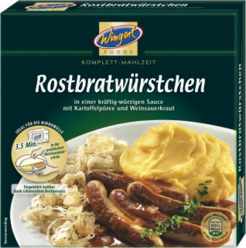 Wingert Rostbratwürstchen in Sauce mit Kartoffelpüree und Weinsauerkraut 480g