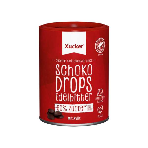 Xucker Xylit Schokodrops Edelbitter 200g