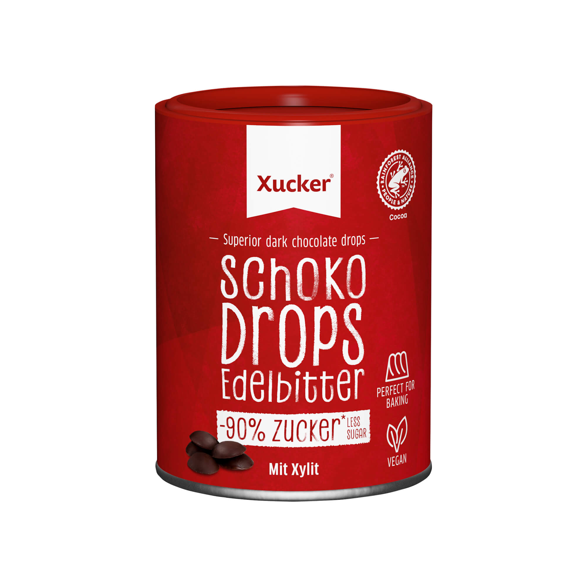 Xucker Xylit Schokodrops Edelbitter 200g